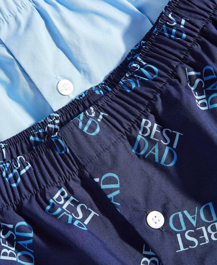 Translation missing: en.Club Room Men's 2-Pk. Regular-Fit Cotton Themed Best Dad Boxers Blue-XL