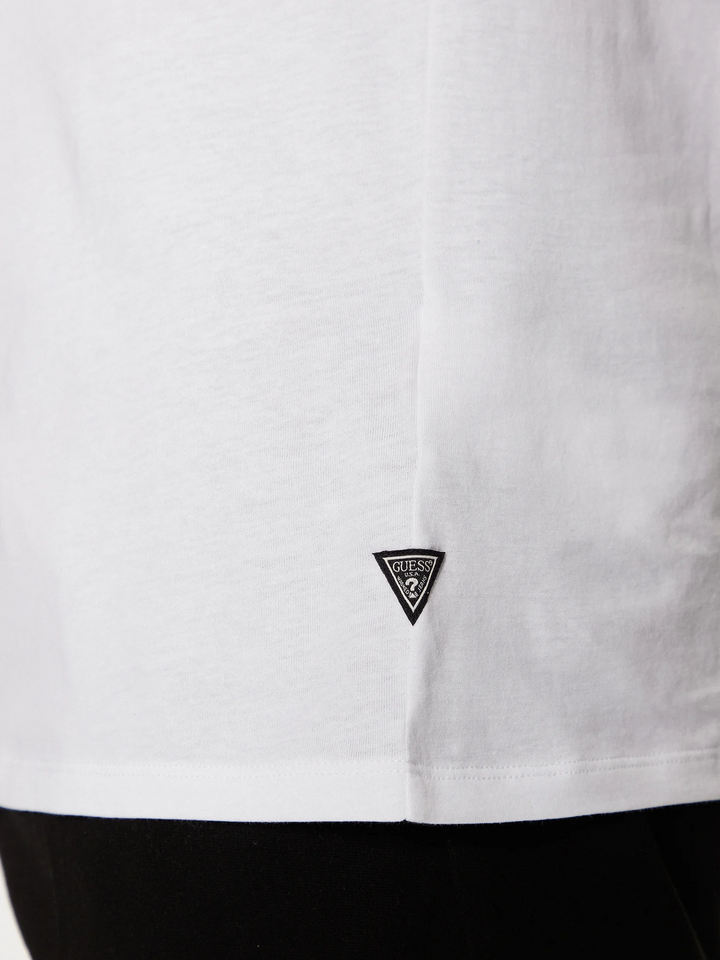 Translation missing: en.Guess Men's T-Shirt Size 2XL Pure White Slim-Fit Embossed Velvet Logo Graphic