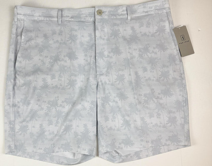 Translation missing: en.PGA TOUR Golf Shorts Gray Dawn Size 40 Shadow Palm Printed 8in Inseam  Stretch