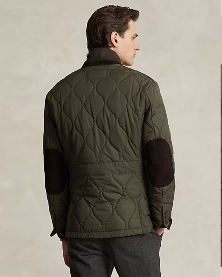 Translation missing: en.Polo Ralph Lauren Men's Suede Trimmed Quilted Jacket in Olive Green-2XL