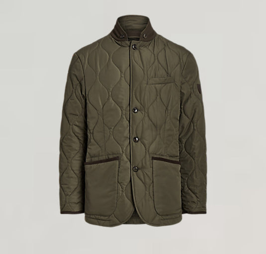 Translation missing: en.Polo Ralph Lauren Men's Suede Trimmed Quilted Jacket in Olive Green-2XL