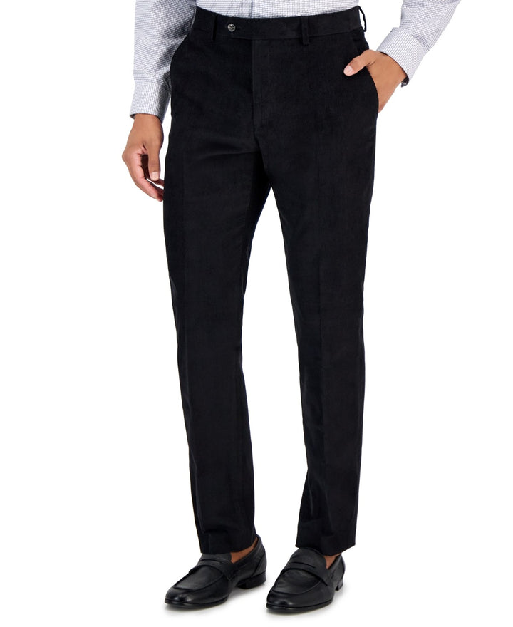 Translation missing: en.Tommy Hilfiger Mens Hall Modern-Fit Solid Corduroy Pants Black HATHPH0A-36/34