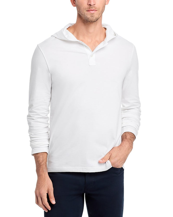 Translation missing: en.Michael Kors Mens Pima Cotton Blend Textured Henley Classic Fit Hoodie White-2XL