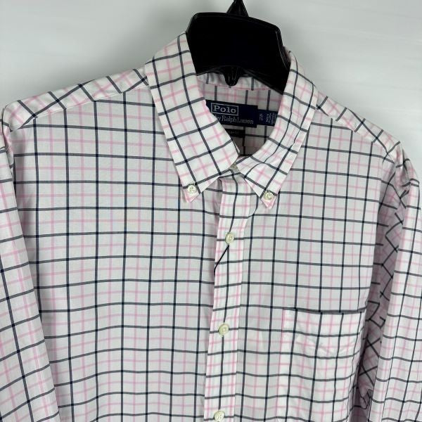 Translation missing: en.Polo Ralph Lauren Custom Fit Cotton Poplin Shirt White Taylor Rose Multi-XL
