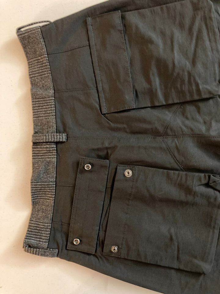 Translation missing: en.ZUCCa 7 GROSGRAIN COMBINATION Drop Crotch Cropped Pleated Trousers Grey-Small