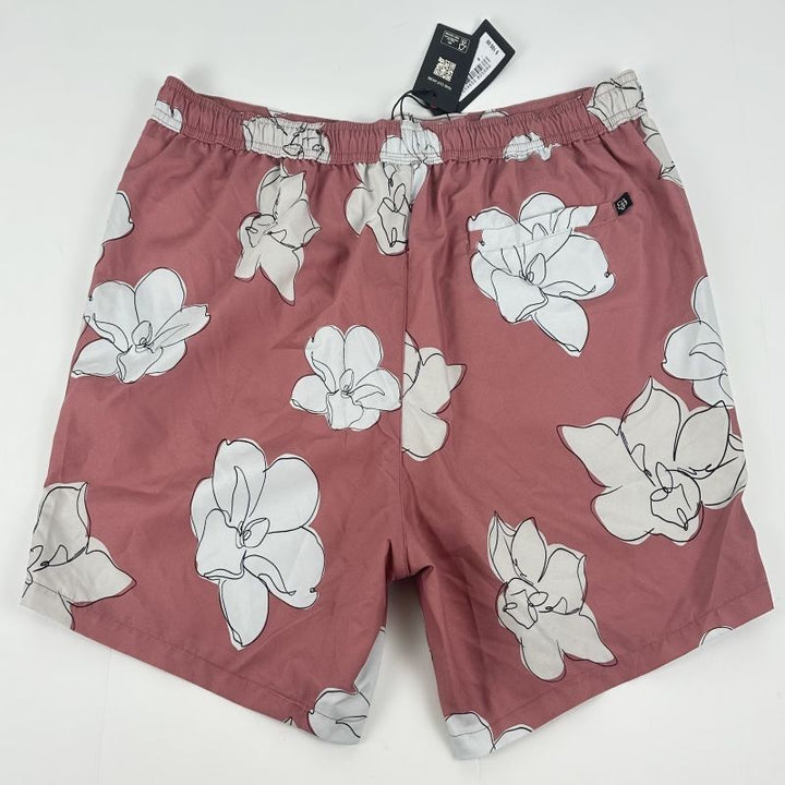 Translation missing: en.Ted Baker Men's Ampbell Large Scale Floral Swim Trunks Mid Pink-US Large UK 5