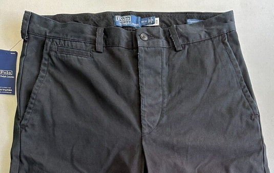 Translation missing: en.Polo Ralph Lauren Men's Heritage Twill Relaxed Fit Buckle Tab Pants Black-32/32