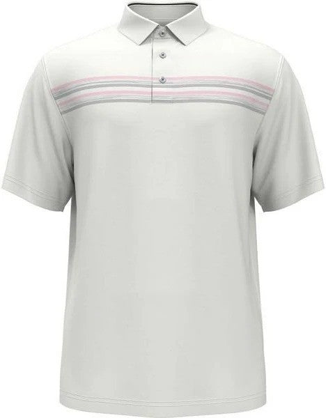 Translation missing: en.PGATour Men's Chest Stripe Short Sleeve Golf Polo White Multi-2XL