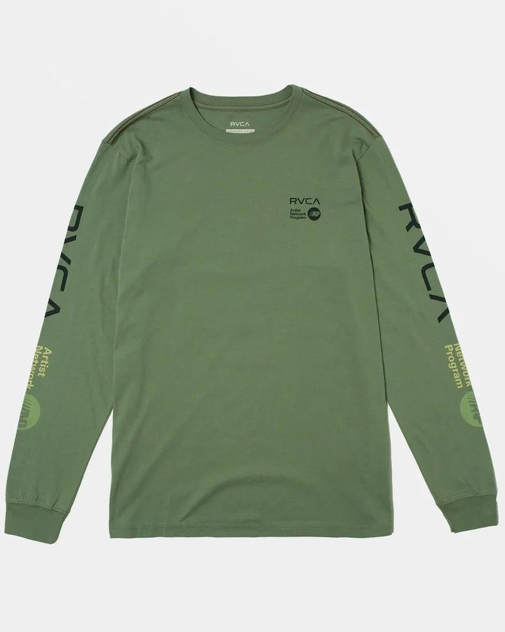 Translation missing: en.RVCA Mens ANP All Cotton Regular Fit Long Sleeve Tee Jade, Medium