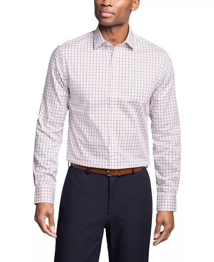 Translation missing: en.Tommy Hilfiger Dress Shirt Mens 15.5 32/33 White Multi Regular Fit Stretch Twill