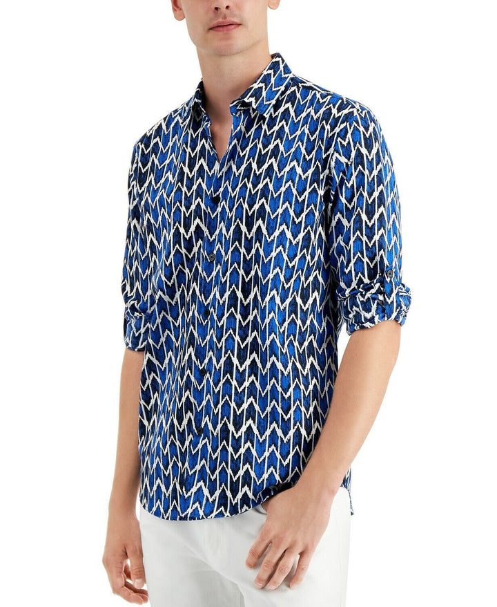 Translation missing: en.Alfani Men's Mason Wavelength All Cotton Shirt Hyper Blue-Size Small