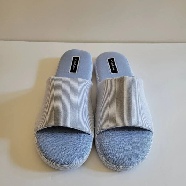Translation missing: en.Club Room Men's Cushioned Bed Slides in Blue Stripes-Medium 8-9