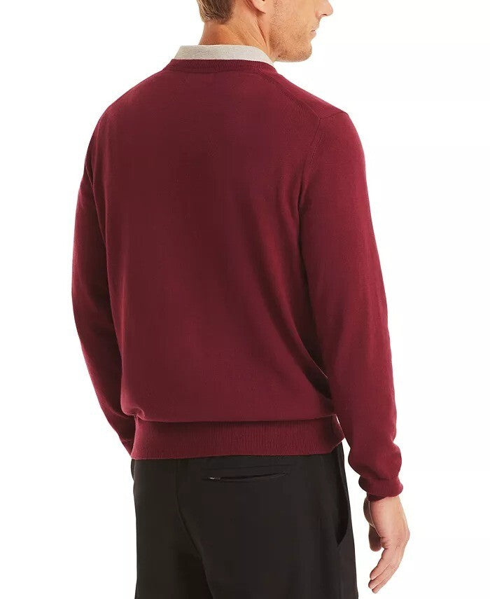 Translation missing: en.Nautica Men's Navtech Classic-Fit Soft V-Neck Sweater Deep Crimson - 2XL