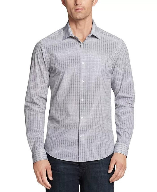Translation missing: en.Calvin Klein Mens Slim-Fit Performance Untuck Geometric Print Dress Shirt-Medium