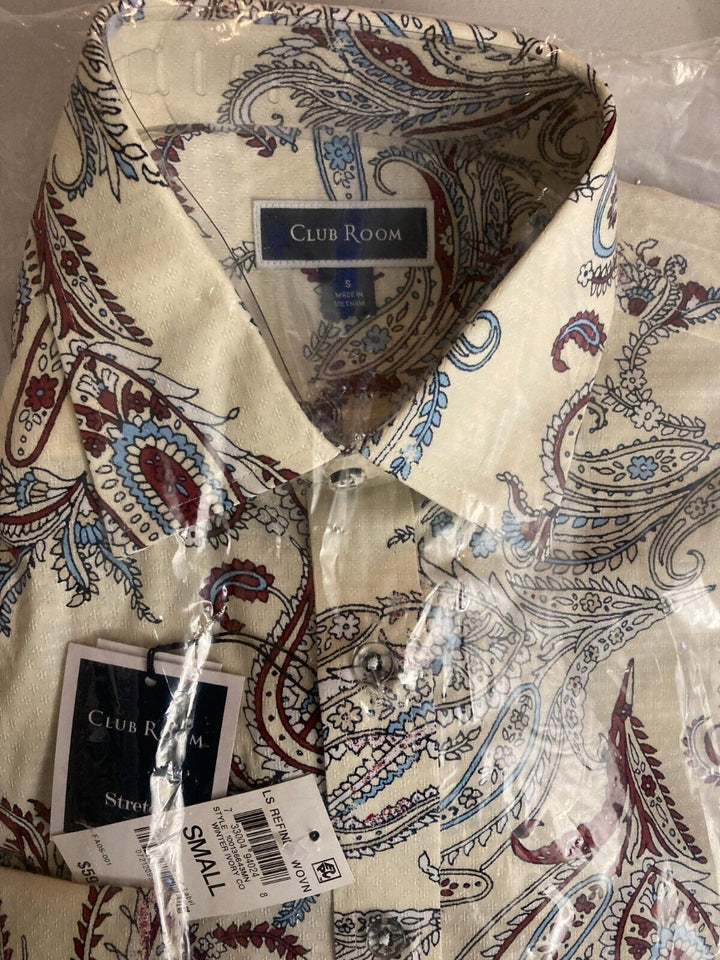 Translation missing: en.Club Room Men's Paisley Dobby Shirt in Winter Ivory-Small