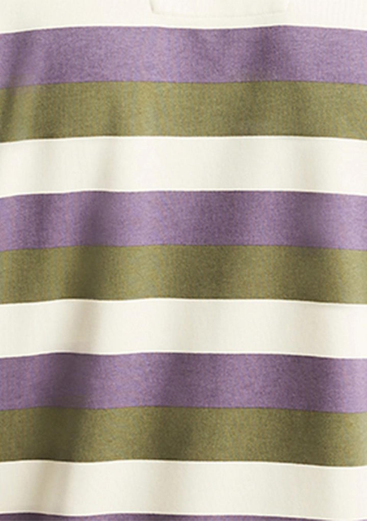 Translation missing: en.Nautica Crewneck Shirt Grape Size Large Mens Striped Kangaroo Pocket Classic Fit