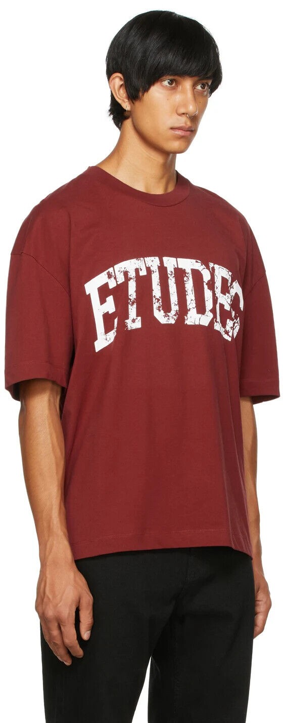 Translation missing: en.Etudes Men's 100% Organic Cotton Burgundy Spirit 'Études' University T-Shirt-Sm