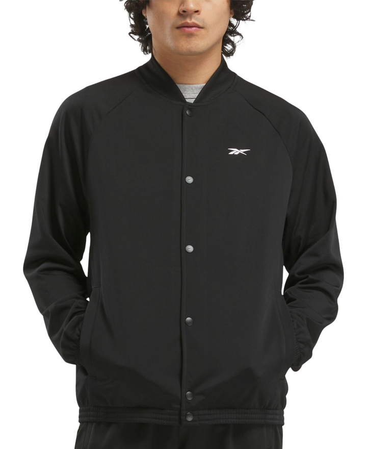 Translation missing: en.Reebok Men's Regular-Fit Snap-Front Basketball Jacket Pockets - Black-XL