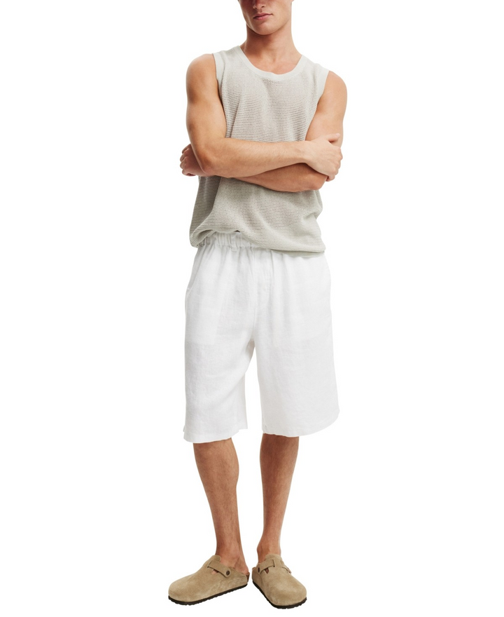 Translation missing: en.Cotton On Men's Open Knit Tank Top Loose Fit in Gray-Medium