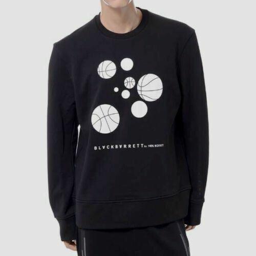 Translation missing: en.Neil Barrett Black Barrett All Cotton Basketball Sweatshirt-Size Medium