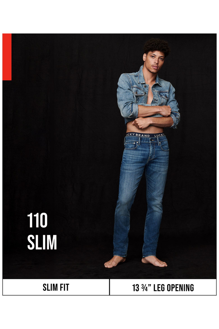 Translation missing: en.Lucky Brand Men's 110 Slim Coolmax Low-Rise Stretch Jeans - Black Rinse-32x32