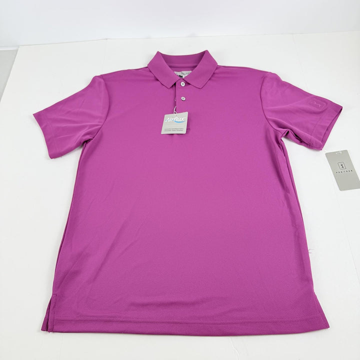 Translation missing: en.PGA TOUR Mens Regular fit Short Sleeve Polo Shirt Wild Aster Pink-Small