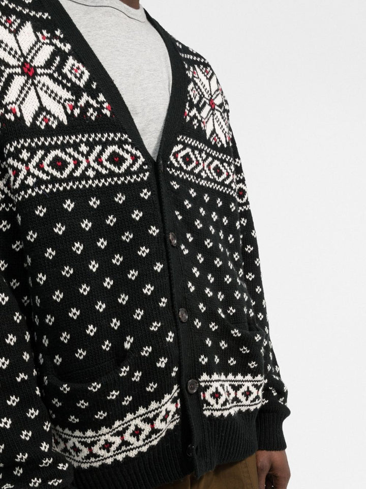 Translation missing: en.Polo Ralph Lauren Men's Snowflake Cotton-Cashmere Cardigan Black Multi-XL