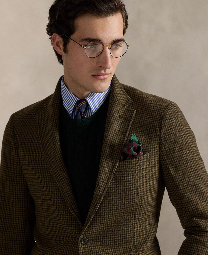 Translation missing: en.Polo Ralph Lauren Men's Modern Houndstooth Wool-Blend Sport Coat Olive/Loden-44L