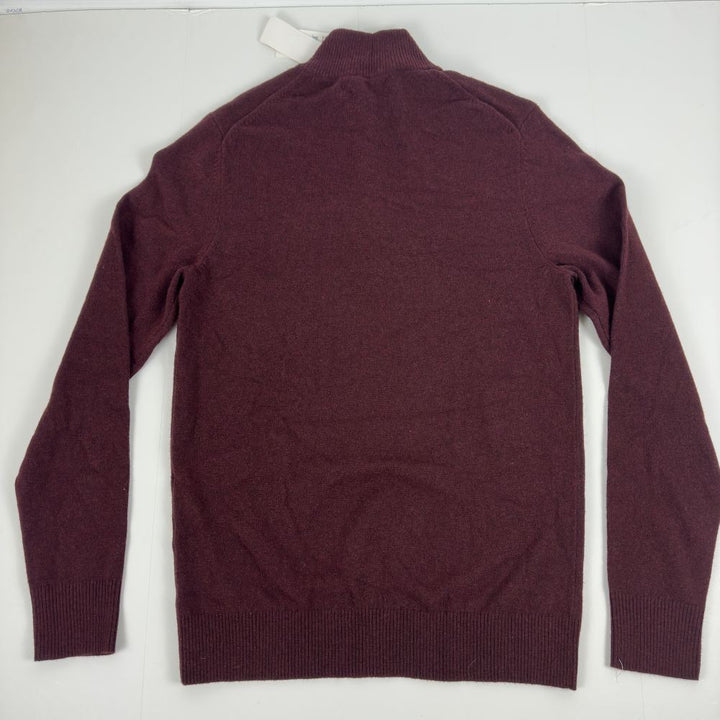 Translation missing: en.Calvin Klein Men's Ribbed-Trim Quarter-Zip Pullover SweaterTawny Port Heather-Sm