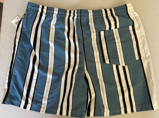 Translation missing: en.And Now This Men's Relaxed-Fit Stripe Drawstring Shorts in Blue Colorwa-Size 2XL