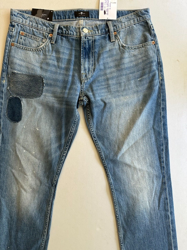 Translation missing: en.7 for All Mankind the Stacked Skinny Jeans in Saturday Afternoon Blue-34/34