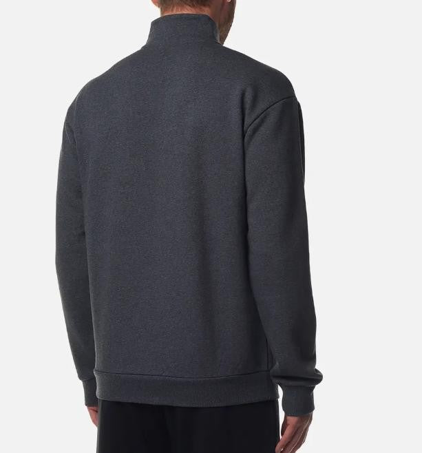 Translation missing: en.Reebok Mens Identity Quarter-Zip Fleece Sweatshirt Dk Grey Heather Large Reg-Fit