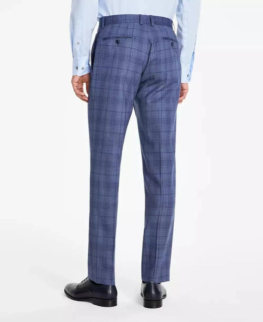 Translation missing: en.Calvin Klein Jerome Dress Pants Men 30x30 Blue Slim-Fit Wool Blend Stretch Plaid