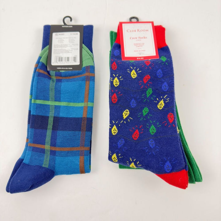 Translation missing: en.Hot Sox &amp; Club Room Mens 3 Pair Holiday Socks Assorted Colors-6.5-12.5