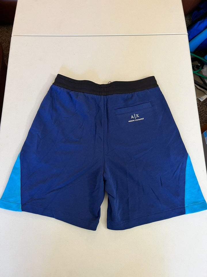 Translation missing: en.AX Armani Exchange Men's Pieced Colorblocked Shorts in Navy Blue-Size Small