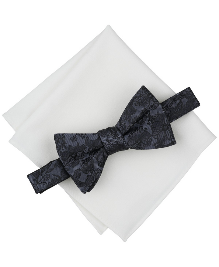 Translation missing: en.Bar III Men's Textured Bow Tie &amp; Pocket Square Set Wedding Formal Volume Pricing