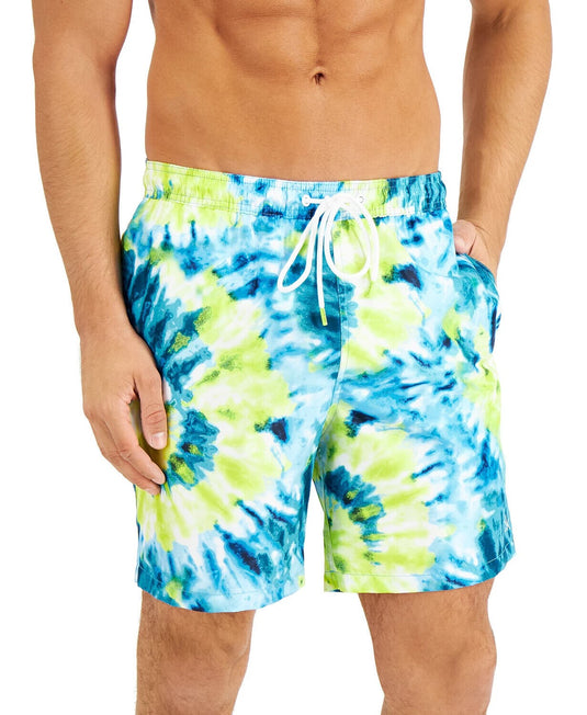 Translation missing: en.Calvin Klein Men's Regular-Fit Upf 50+ Sunburst Tie-Dyed Board Shorts Citrus-Sm
