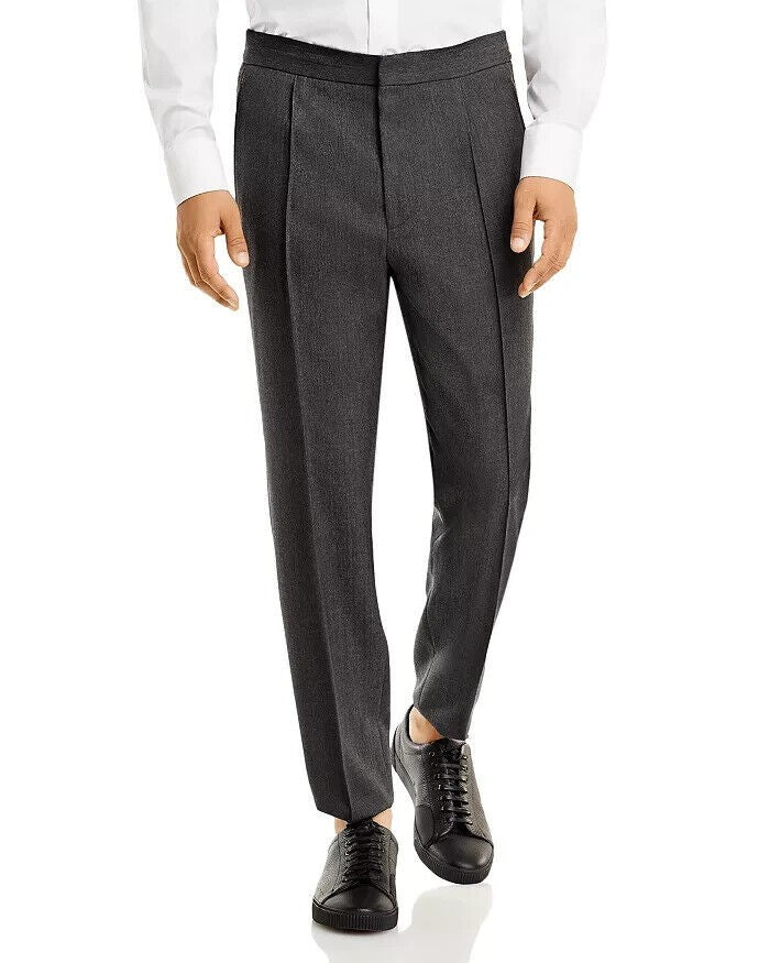 Translation missing: en.Boss Men's Hesten Peyson Straight FitVirgin Wool Pants Grey-Unfinished Hem-36R