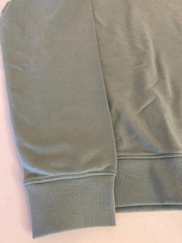 Translation missing: en.Calvin Klein Relaxed Fit Logo French Terry 1/4 Zip Sweatshirt Stormy Sea Green-M