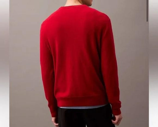 Translation missing: en.Calvin Klein Sweater Scarlet Sage Red Size Large All Cashmere Crewneck Reg Fit