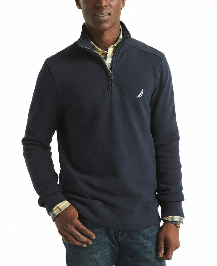 Translation missing: en.Nautica Men's Classic Fit Fleece Quarter-Zip Sweatshirt - Navy Seas-2XL