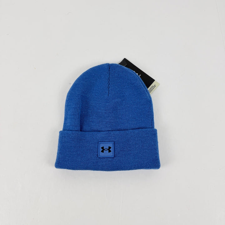Translation missing: en.Under Armour Halftime Cuff Beanie Tech Blue Black, One Size Fits Most Acrylic