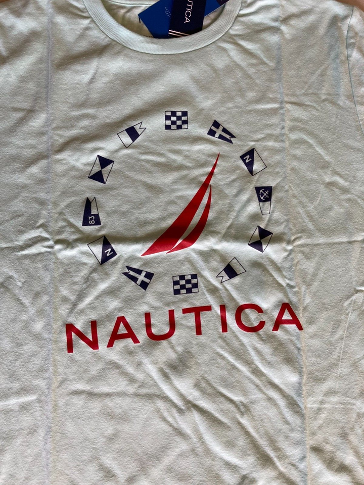 Translation missing: en.Nautica Men's Sustainably Crafted Flag Graphic T-Shirt in Blue Tint-Medium