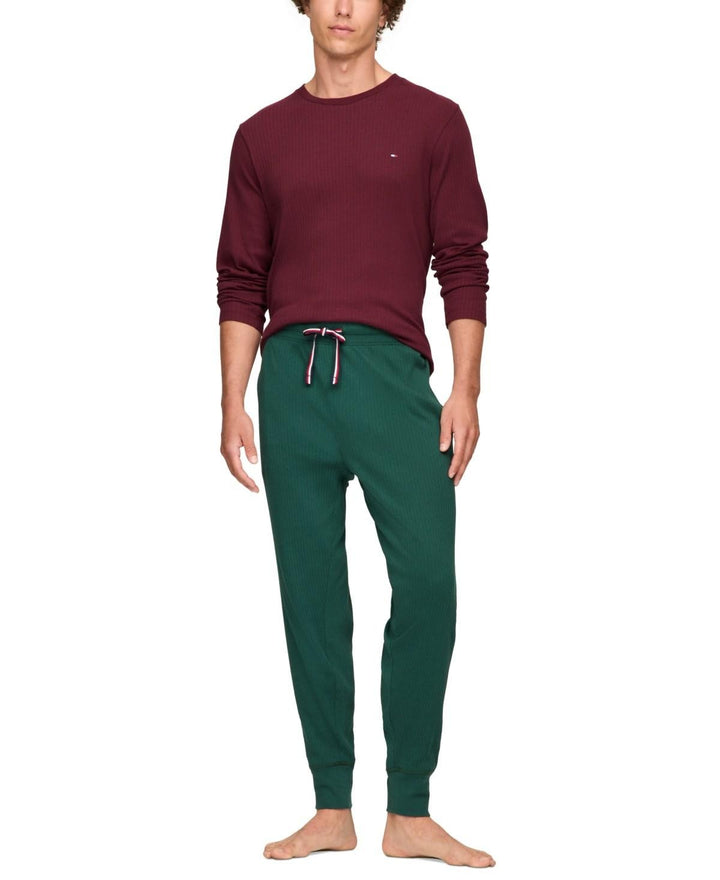 Translation missing: en.Tommy Hilfiger Pajama Shirt Port Red Size Small Men's Ribbed Long-Sleeve  Cotton