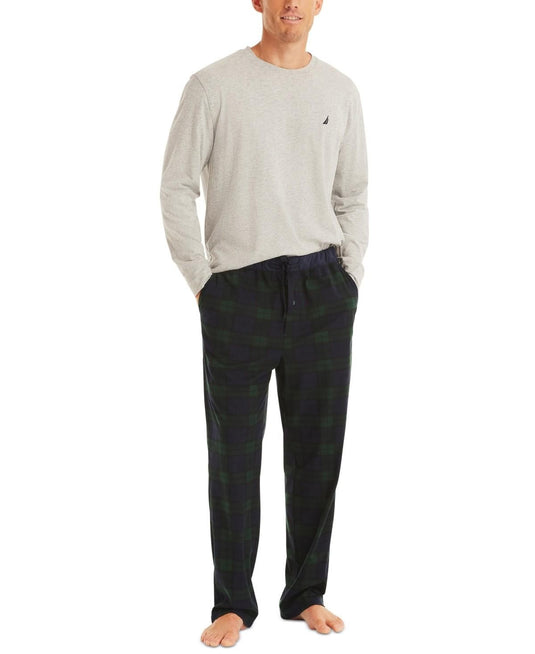 Translation missing: en.Nautica Men's Classic-Fit Plaid Fleece Pajama Pants - Emraldyard Green-Small