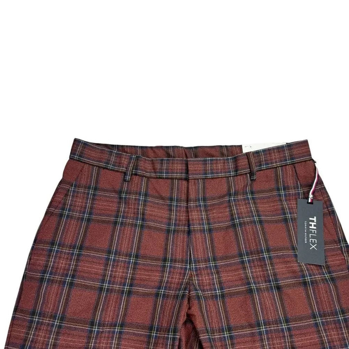 Translation missing: en.Tommy Hilfiger Men's Tate Modern-Fit Stretch Dress Fall Pants Red Plaid-42x30