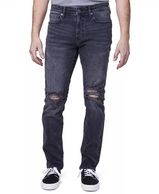 Translation missing: en.Lazer Men's Skinny Fit Stretch Distressed Jeans Winsor Washed Black- 30x30