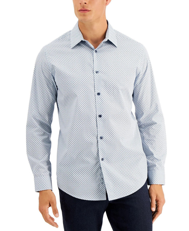 Translation missing: en.Tasso Elba Men's Cotton Rho Medallion Shirt Blue Combo-Size Small