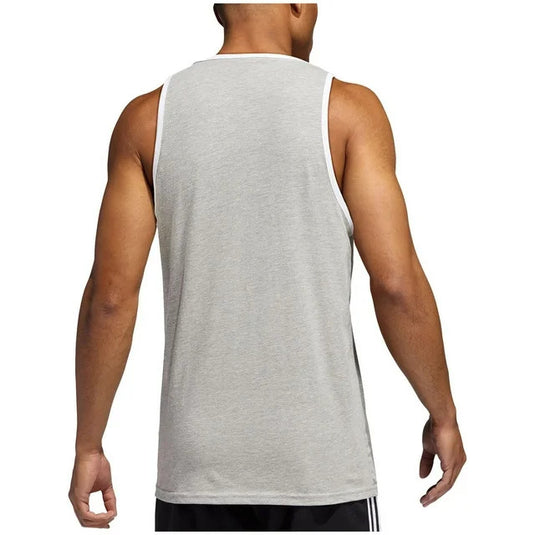 Translation missing: en.adidas Men's Badge Of Sport Logo Graphic Tank Grey Heather White-Small