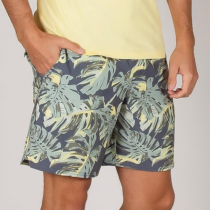 Translation missing: en.Salt Life Men's Loungin' Canopy 4 Way-Stretch Board Shorts - Ebony-2XL